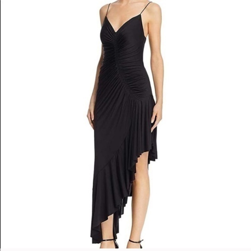 High low ruffle dress black gown Jill Stuart 2 New